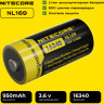 Аккумулятор NITECORE NL169 RCR123/16340 Li-ion 3.7v 950mAH Аккумулятор с защитой 0346